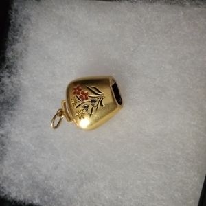 14k gold bell pendant